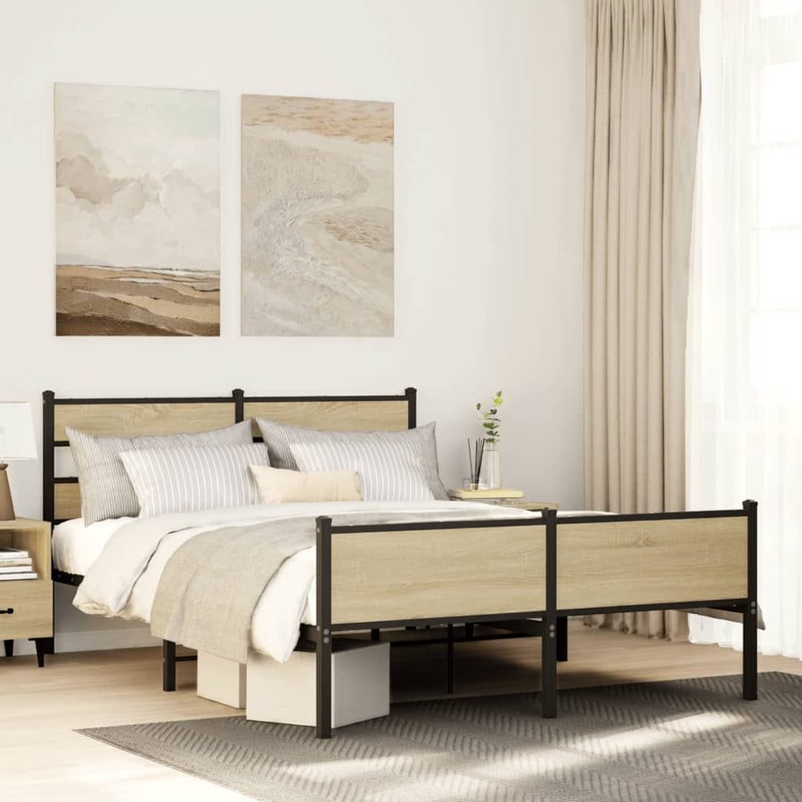 Bedframe zonder matras hout sonoma eikenkleurig 140x190 cm