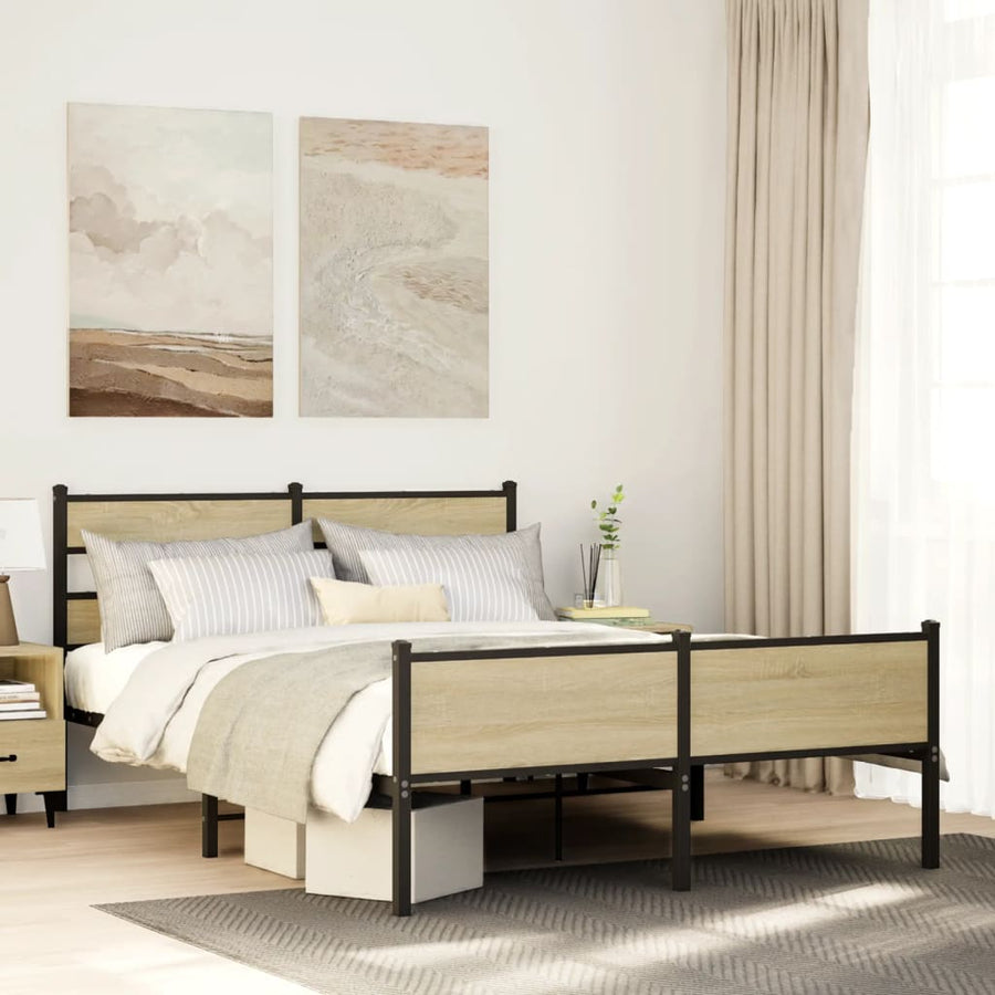 Bedframe zonder matras hout sonoma eikenkleurig 140x200 cm