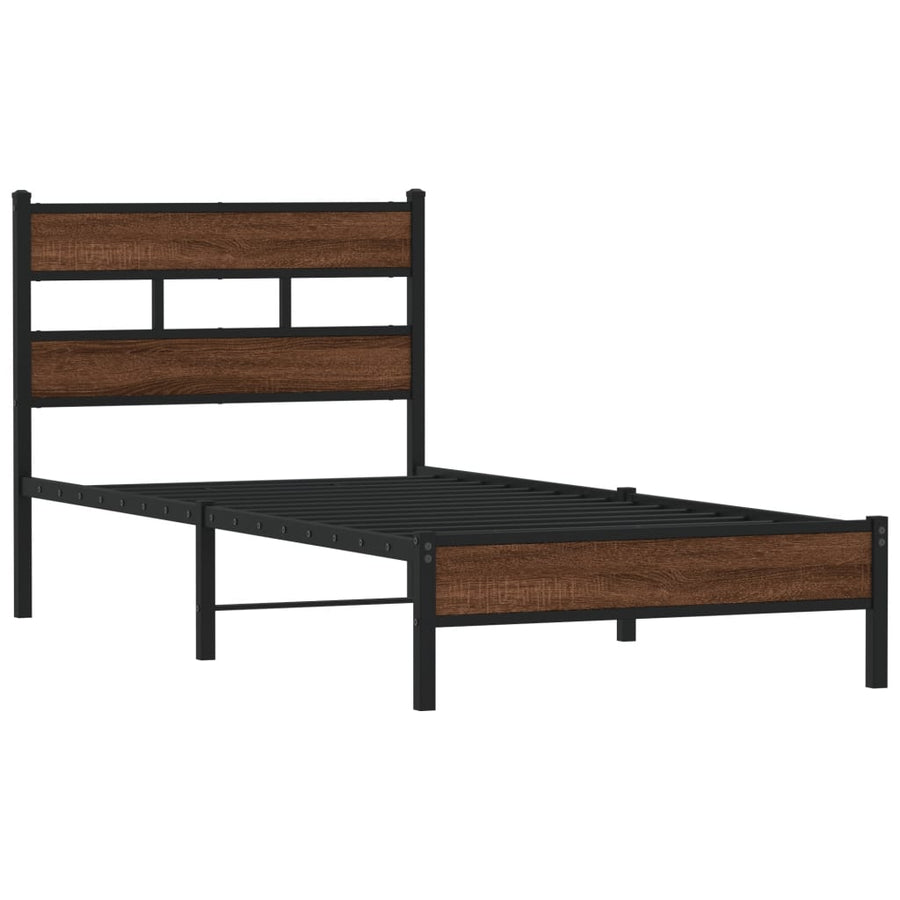 Bedframe zonder matras bewerkt hout bruin eikenkleur 80x200 cm