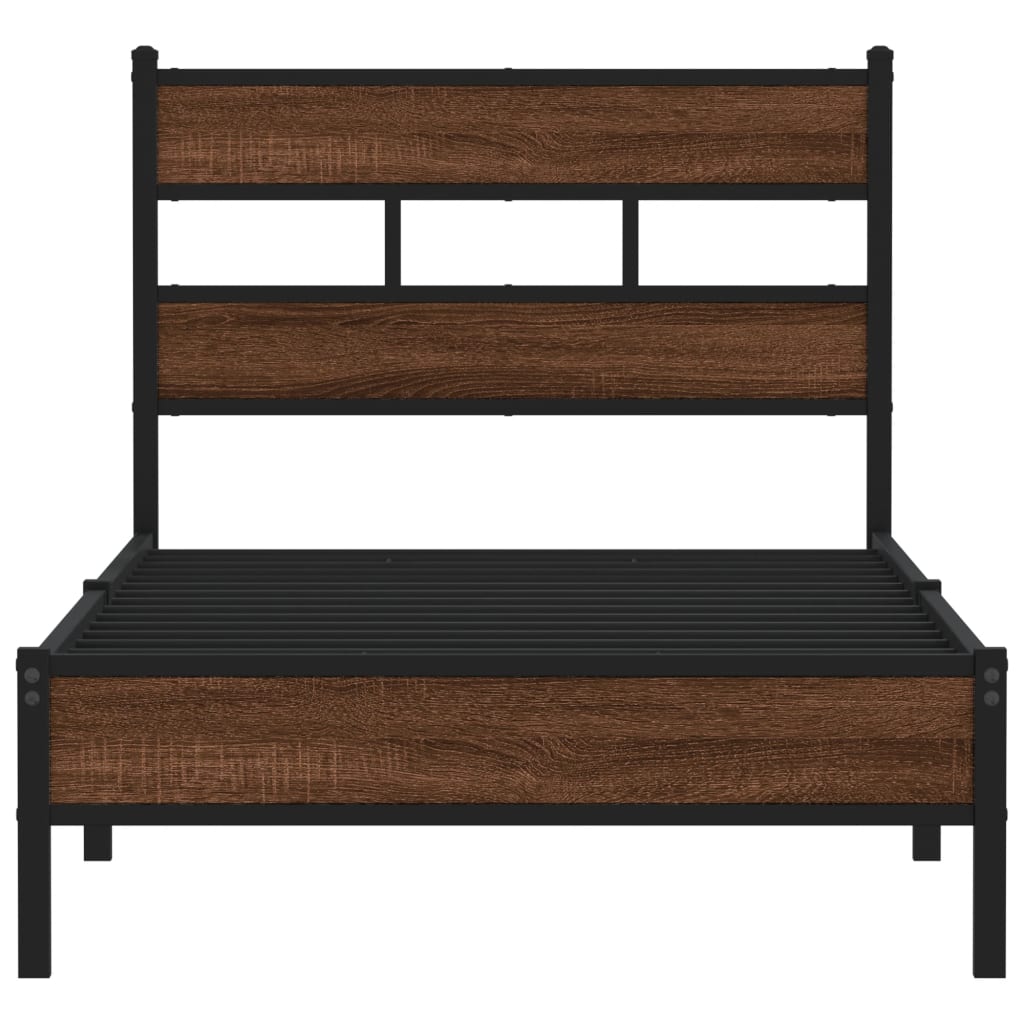 Bedframe zonder matras bewerkt hout bruin eikenkleur 80x200 cm