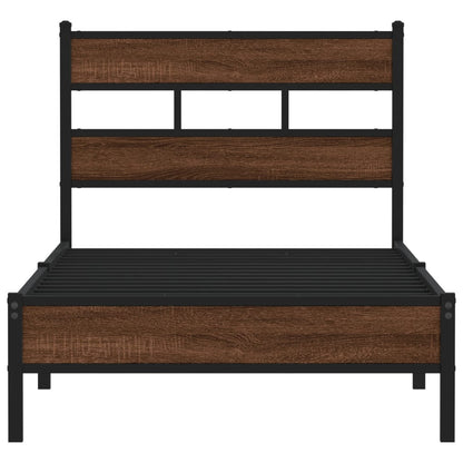 Bedframe zonder matras bewerkt hout bruin eikenkleur 80x200 cm
