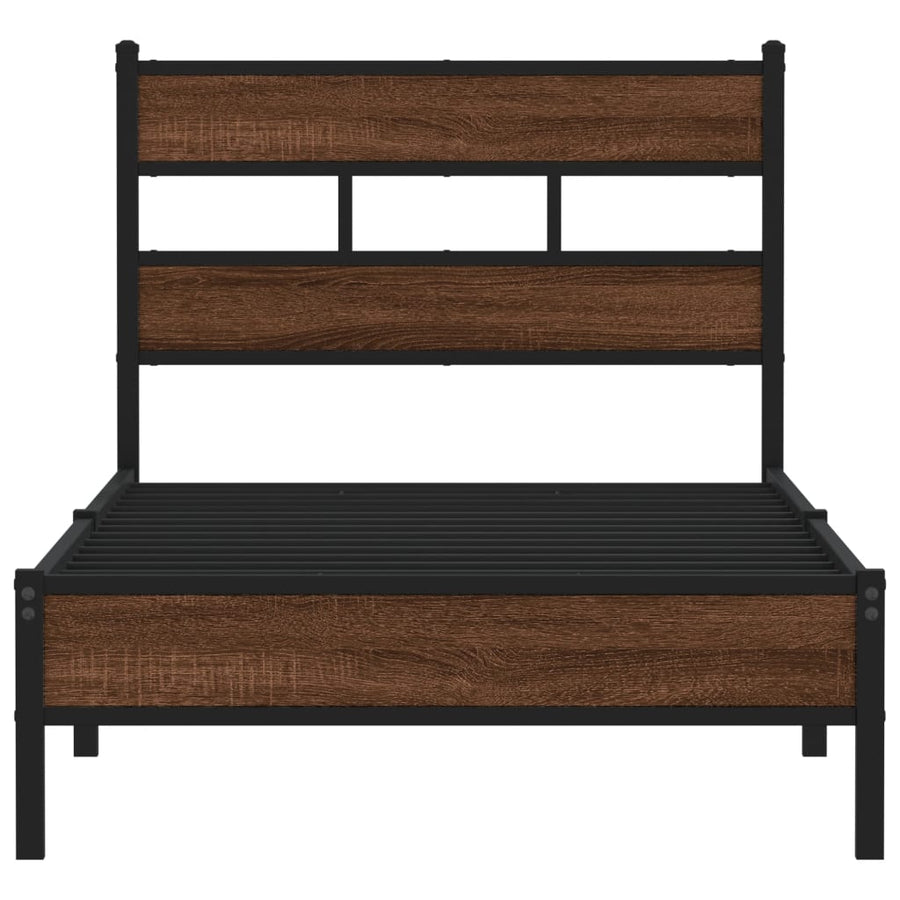 Bedframe zonder matras bewerkt hout bruin eikenkleur 80x200 cm