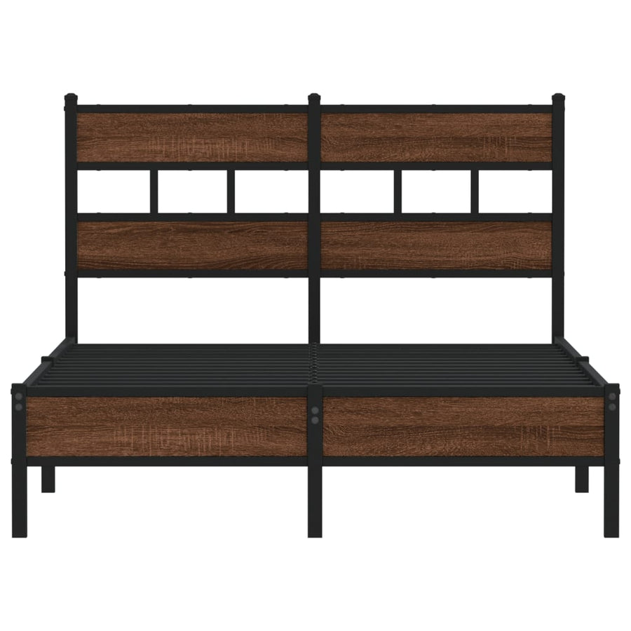 Bedframe zonder matras bewerkt hout bruin eikenkleur 120x190 cm