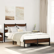 Bedframe 120x190 cm bruin eikenhout