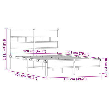 Bedframe zonder matras bewerkt hout bruin eikenkleur 120x200 cm