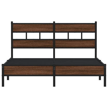 Bedframe zonder matras bewerkt hout bruin eikenkleur 137x190 cm