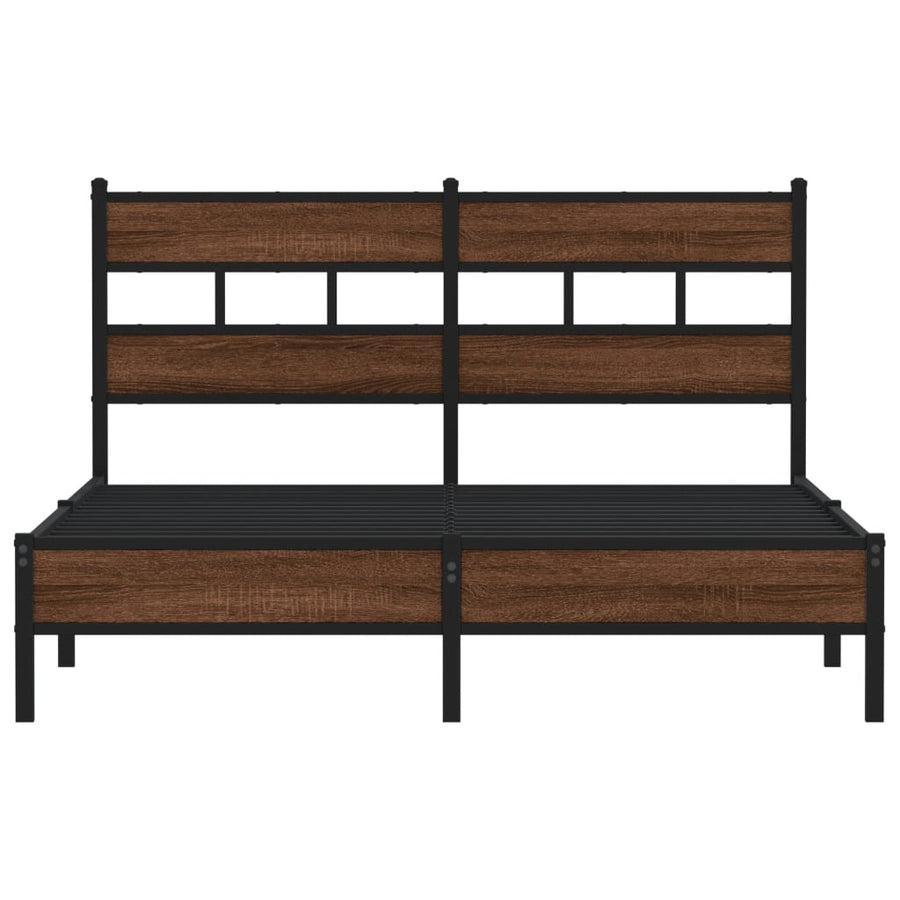 Bedframe zonder matras bewerkt hout bruin eikenkleur 137x190 cm
