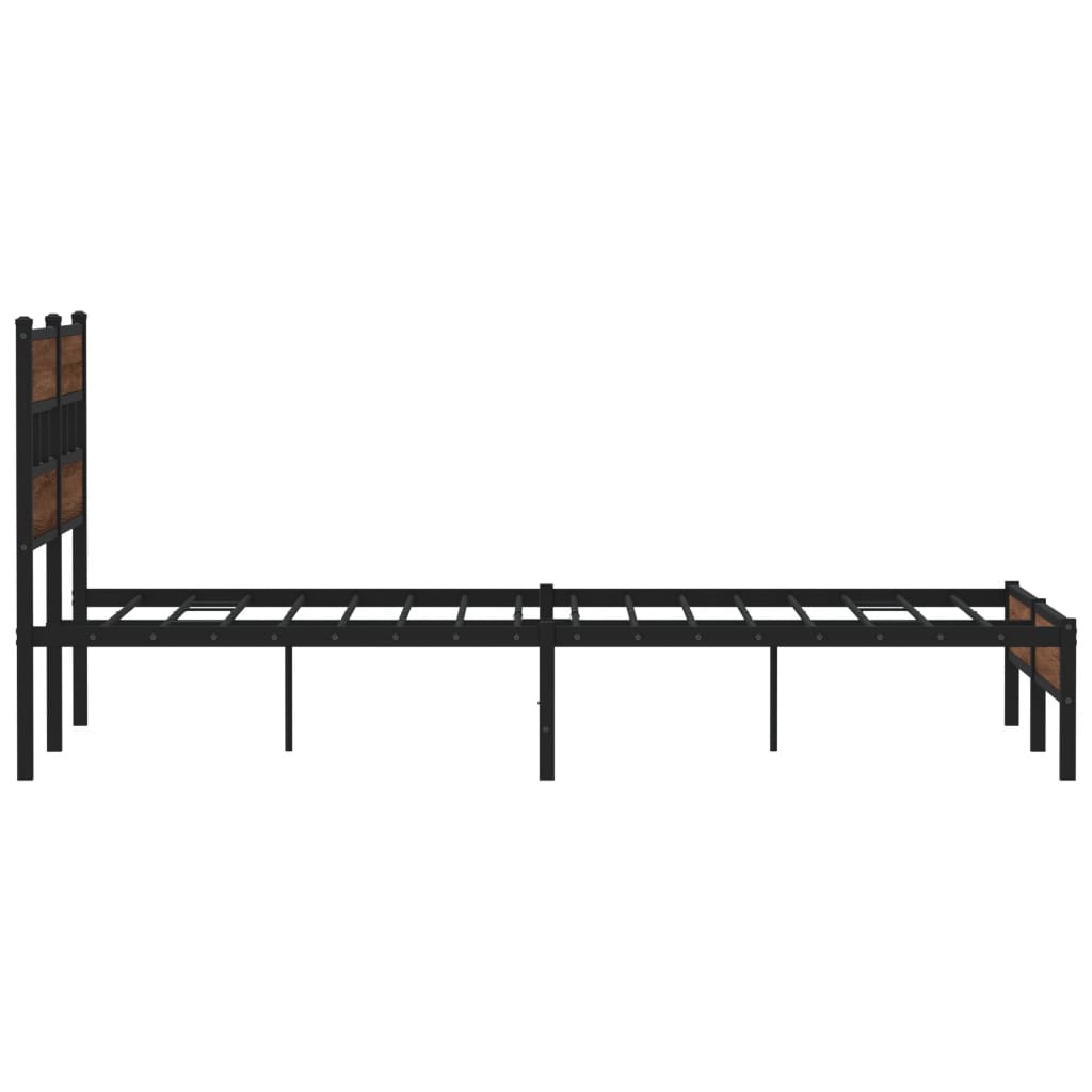Bedframe zonder matras bewerkt hout bruin eikenkleur 137x190 cm