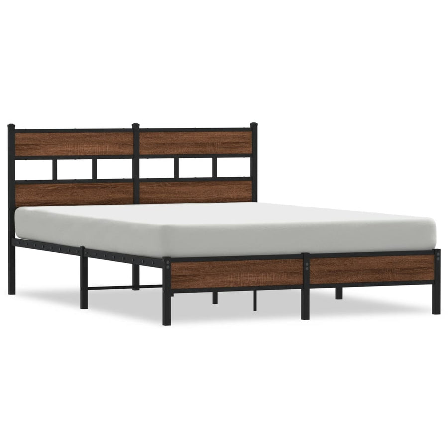 Bedframe Zonder Matras Bewerkt Hout 160 x 200 cm bruin eikenkleur