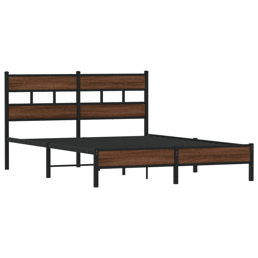 Bedframe Zonder Matras Bewerkt Hout 160 x 200 cm bruin eikenkleur