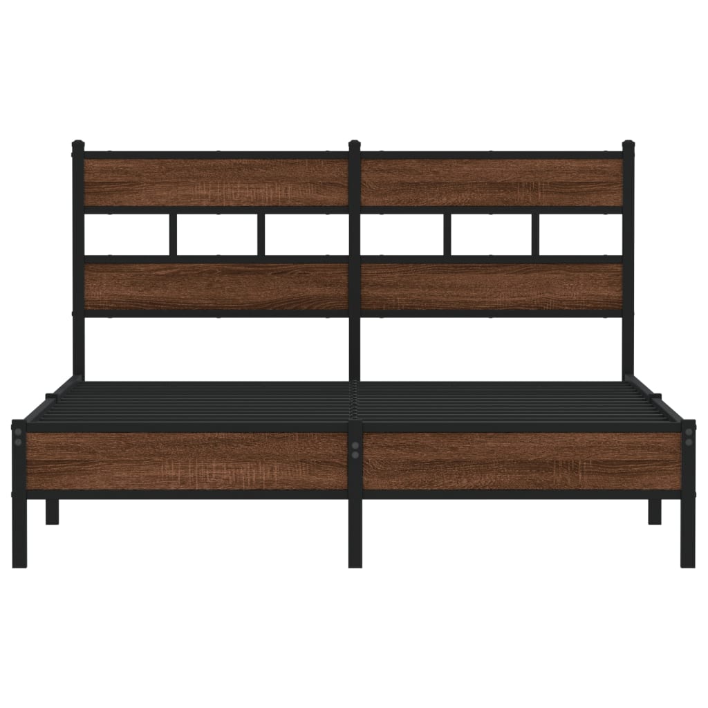 Bedframe Zonder Matras Bewerkt Hout 160 x 200 cm bruin eikenkleur