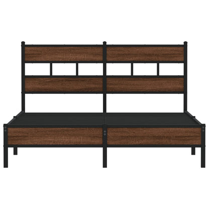 Bedframe Zonder Matras Bewerkt Hout 160 x 200 cm bruin eikenkleur