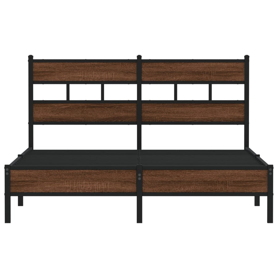 Bedframe Zonder Matras Bewerkt Hout 160 x 200 cm bruin eikenkleur