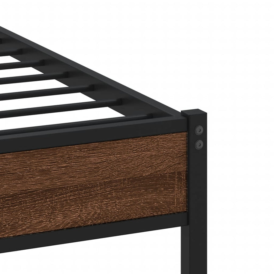Bedframe zonder matras metaal bruin eikenkleurig 100x190 cm