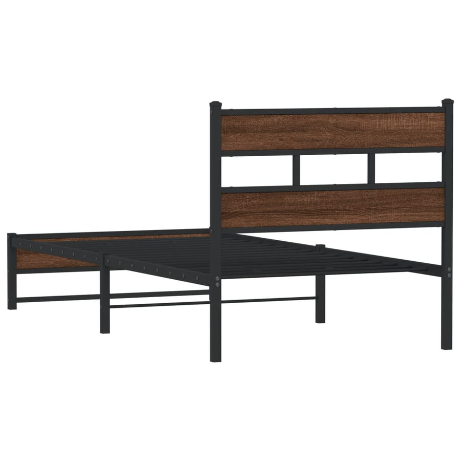 Bedframe zonder matras metaal bruin eikenkleurig 100x200 cm