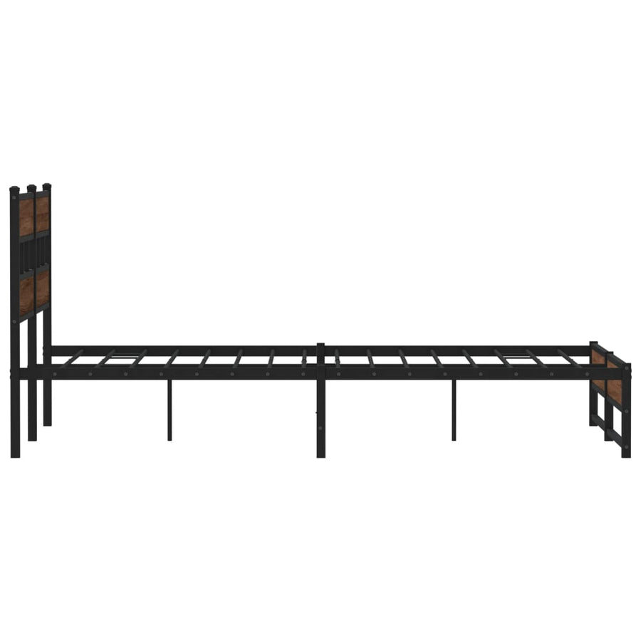 Bedframe Zonder Matras Metaal Ig 135 x 190 cm bruin eikenkleur