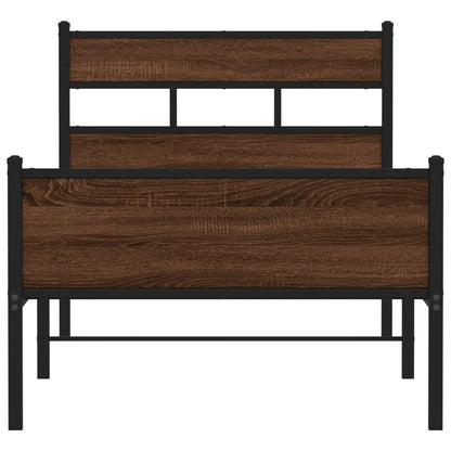 Bedframe zonder matras bewerkt hout bruin eikenkleur 75x190 cm