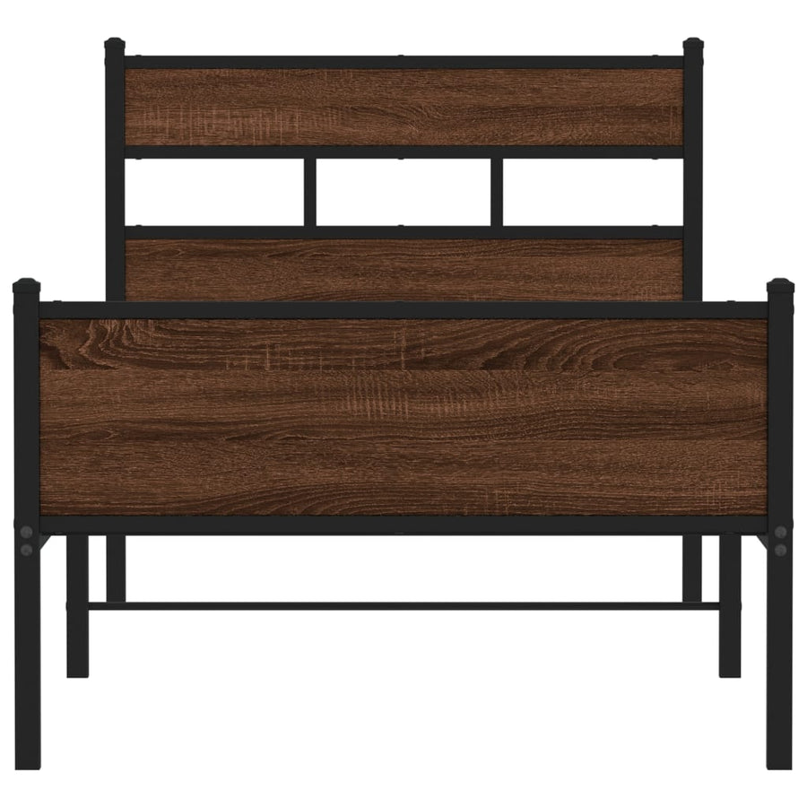 Bedframe zonder matras bewerkt hout bruin eikenkleur 75x190 cm