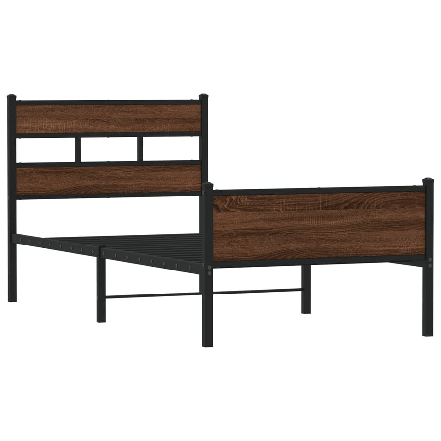 Bedframe zonder matras bewerkt hout bruin eikenkleur 80x200 cm
