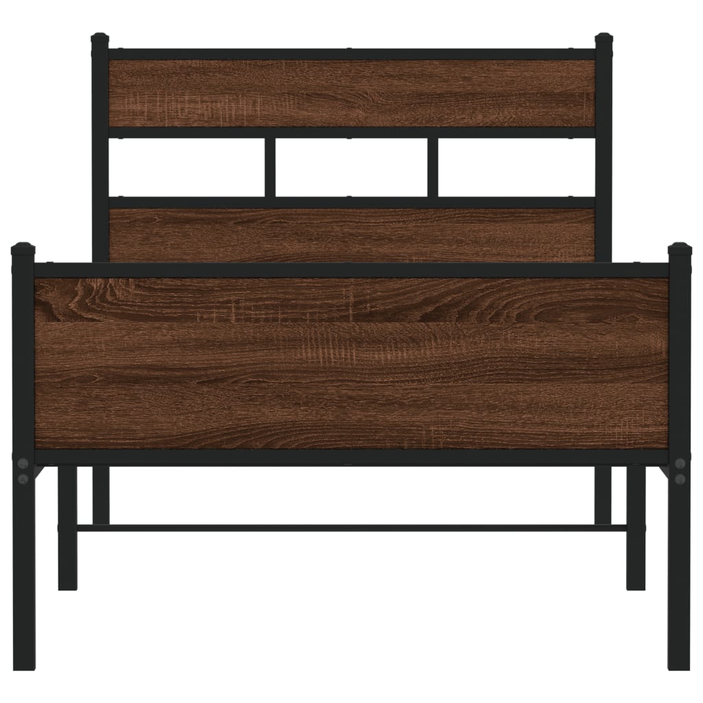 Bedframe zonder matras bewerkt hout bruin eikenkleur 80x200 cm