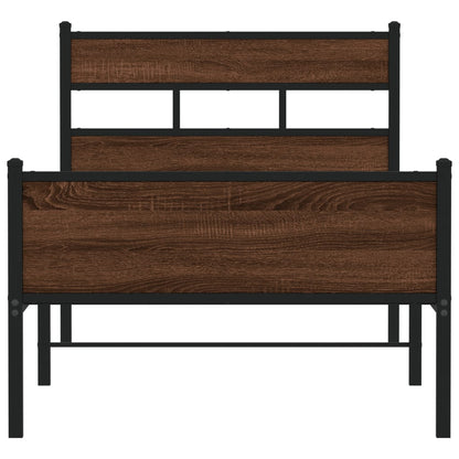 Bedframe zonder matras bewerkt hout bruin eikenkleur 80x200 cm