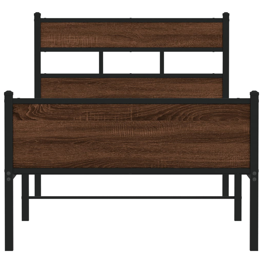 Bedframe zonder matras bewerkt hout bruin eikenkleur 80x200 cm