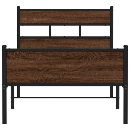Bedframe zonder matras bewerkt hout bruin eikenkleur 90x190 cm