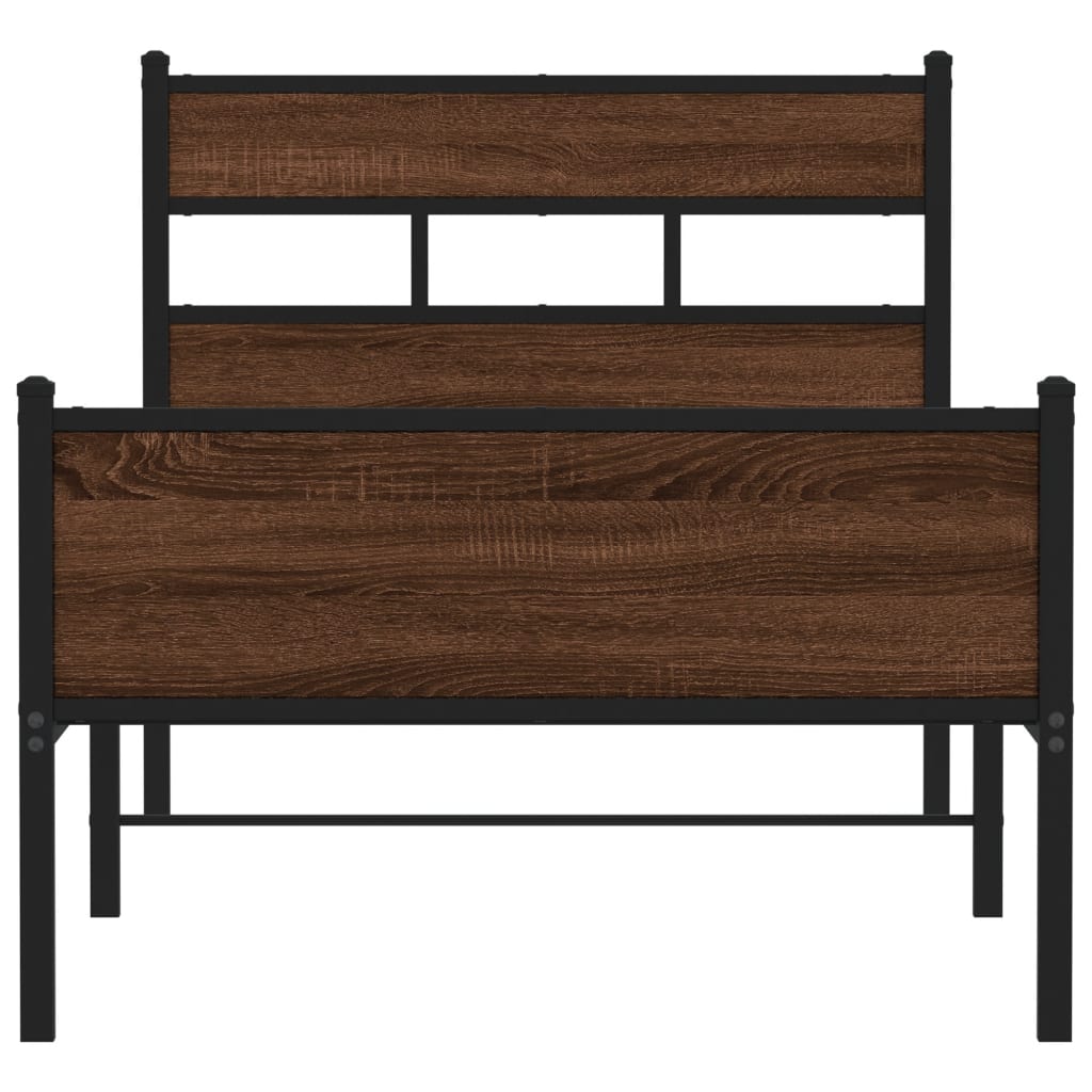 Bedframe zonder matras bewerkt hout bruin eikenkleur 90x200 cm