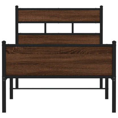 Bedframe zonder matras bewerkt hout bruin eikenkleur 107x200 cm