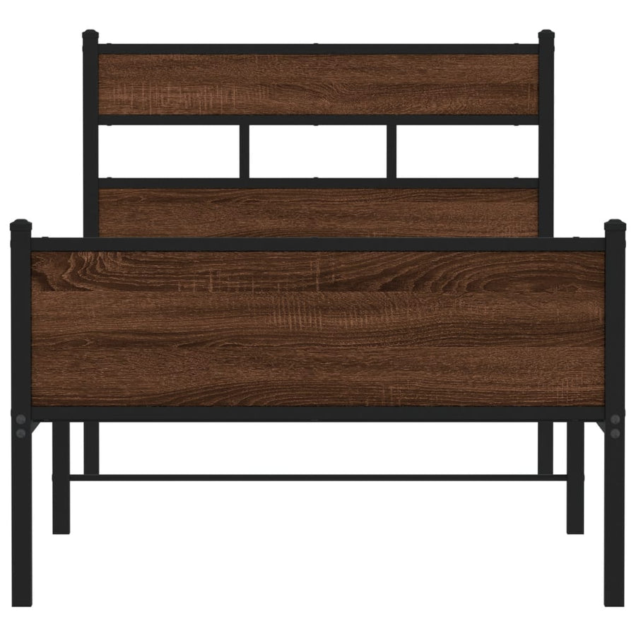 Bedframe zonder matras bewerkt hout bruin eikenkleur 107x200 cm