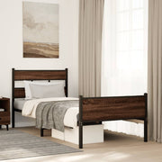 Bedframe 107x200 cm bruin eikenhout
