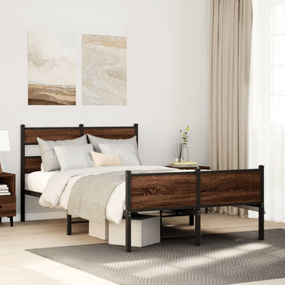 Bedframe zonder matras bewerkt hout bruin eikenkleur 120x190 cm