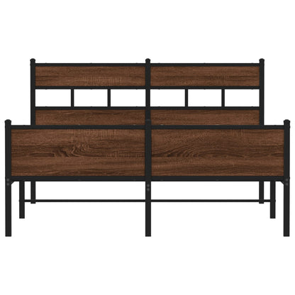 Bedframe zonder matras bewerkt hout bruin eikenkleur 137x190 cm