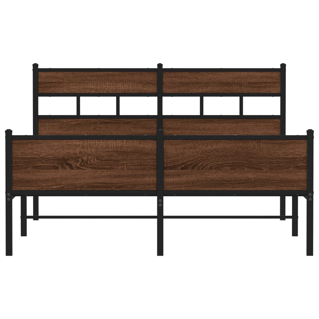 Bedframe zonder matras bewerkt hout bruin eikenkleur 140x190 cm