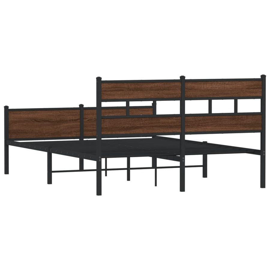 Bedframe zonder matras bewerkt hout bruin eikenkleur 140x190 cm