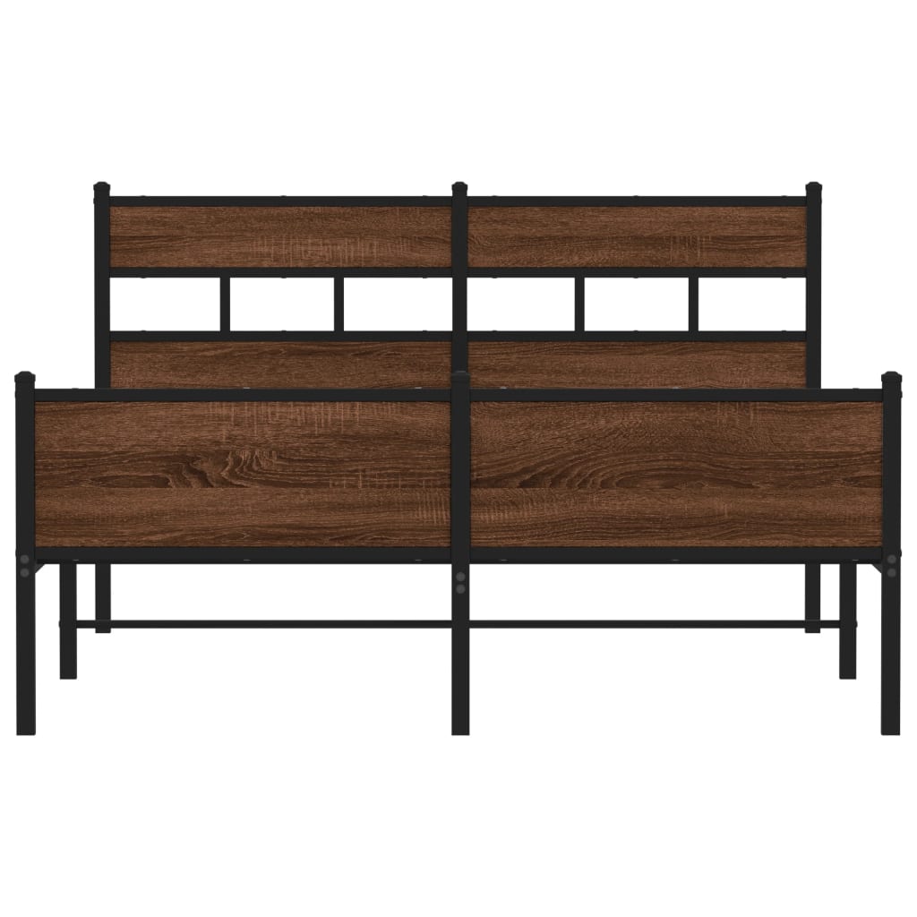 Bedframe zonder matras bewerkt hout bruin eikenkleur 140x200 cm