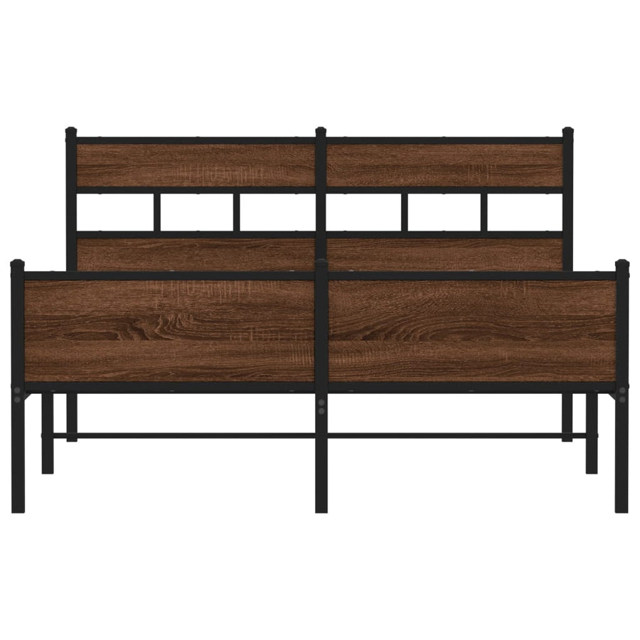 Bedframe zonder matras bewerkt hout bruin eikenkleur 140x200 cm