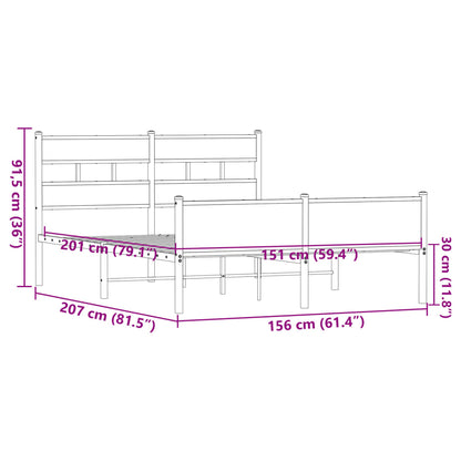 Bedframe zonder matras bewerkt hout bruin eikenkleur 150x200 cm