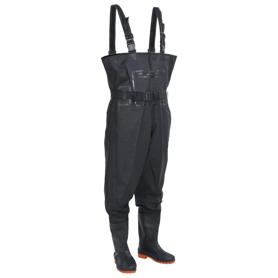 Waadpak met laarzen en riem maat 44 zwart