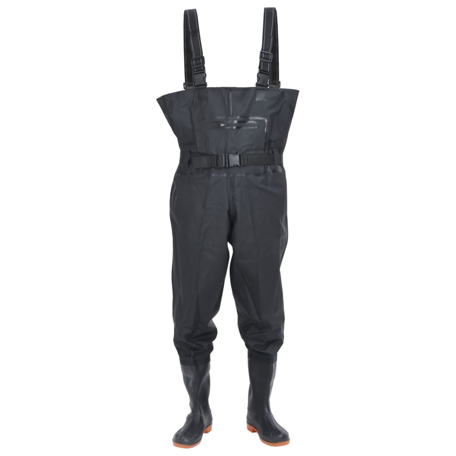 Waadpak met laarzen en riem maat 44 zwart