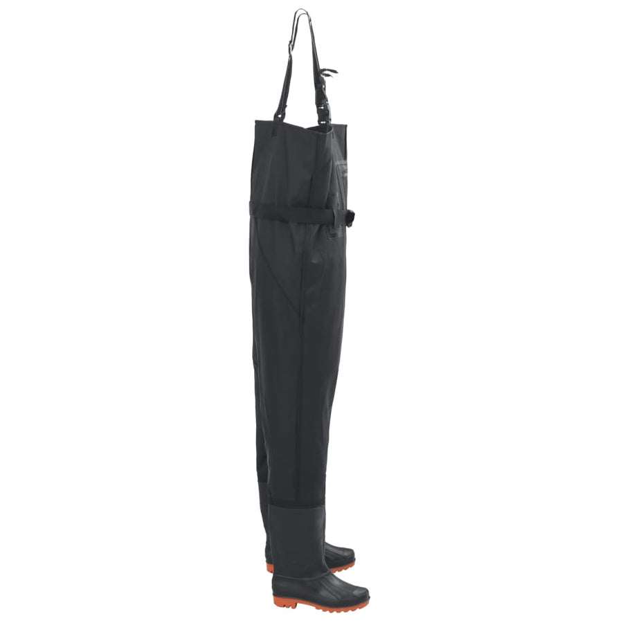 Waadpak met laarzen en riem maat 44 zwart