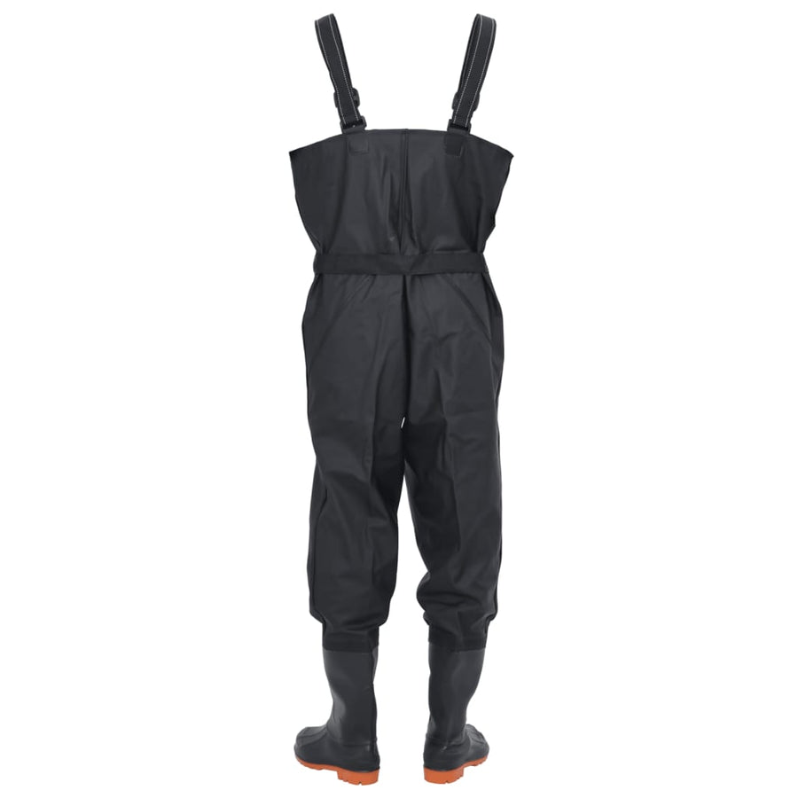 Waadpak met laarzen en riem maat 44 zwart