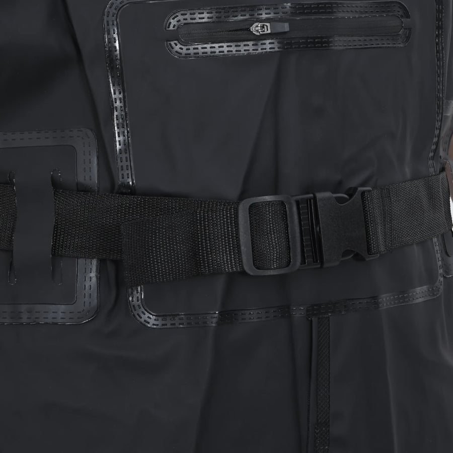 Waadpak met laarzen en riem maat 45 zwart