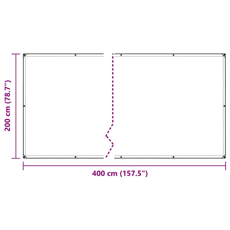Doorzichtig zeildoek met zeilringen 2x4 m polyethyleen