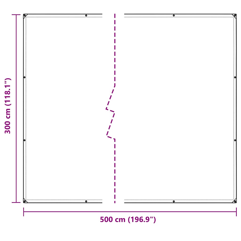 Doorzichtig zeildoek met zeilringen 3x5 m polyethyleen