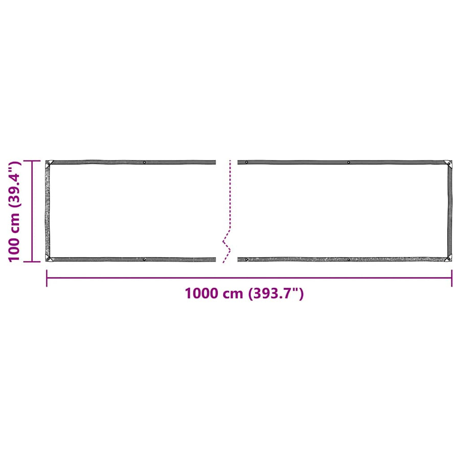 Doorzichtig zeildoek met zeilringen 1x10 m polyethyleen