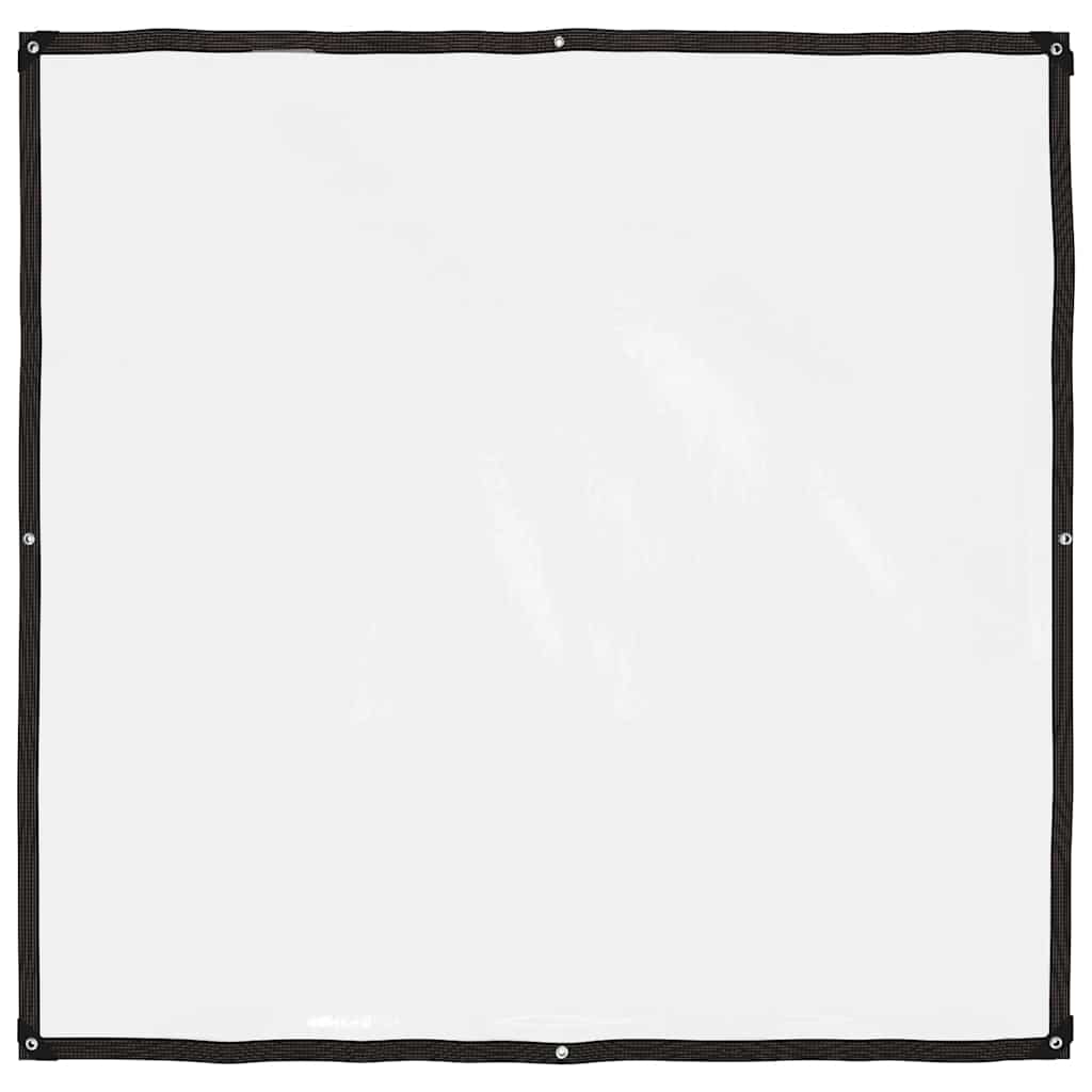 Doorzichtig zeildoek met zeilringen 2x2 m polyethyleen