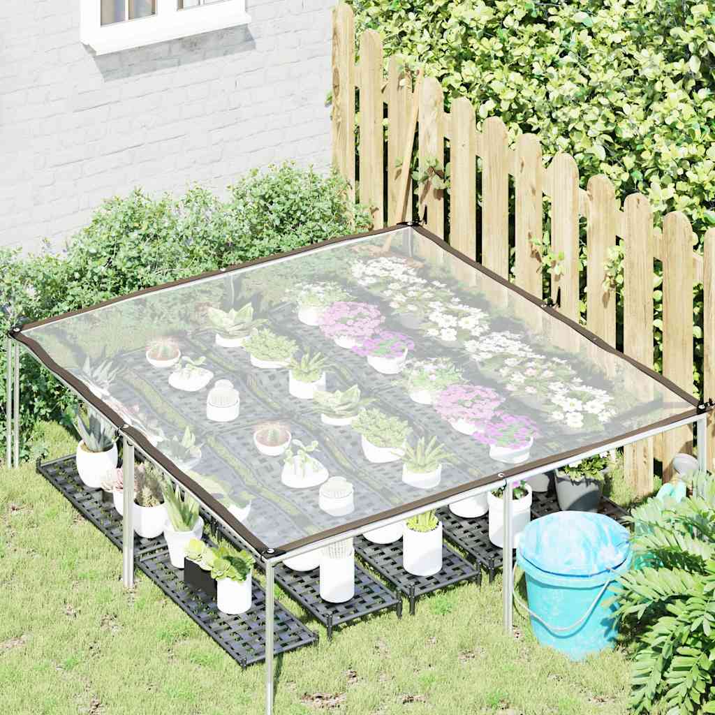 Doorzichtig zeildoek met zeilringen 2x2 m polyethyleen
