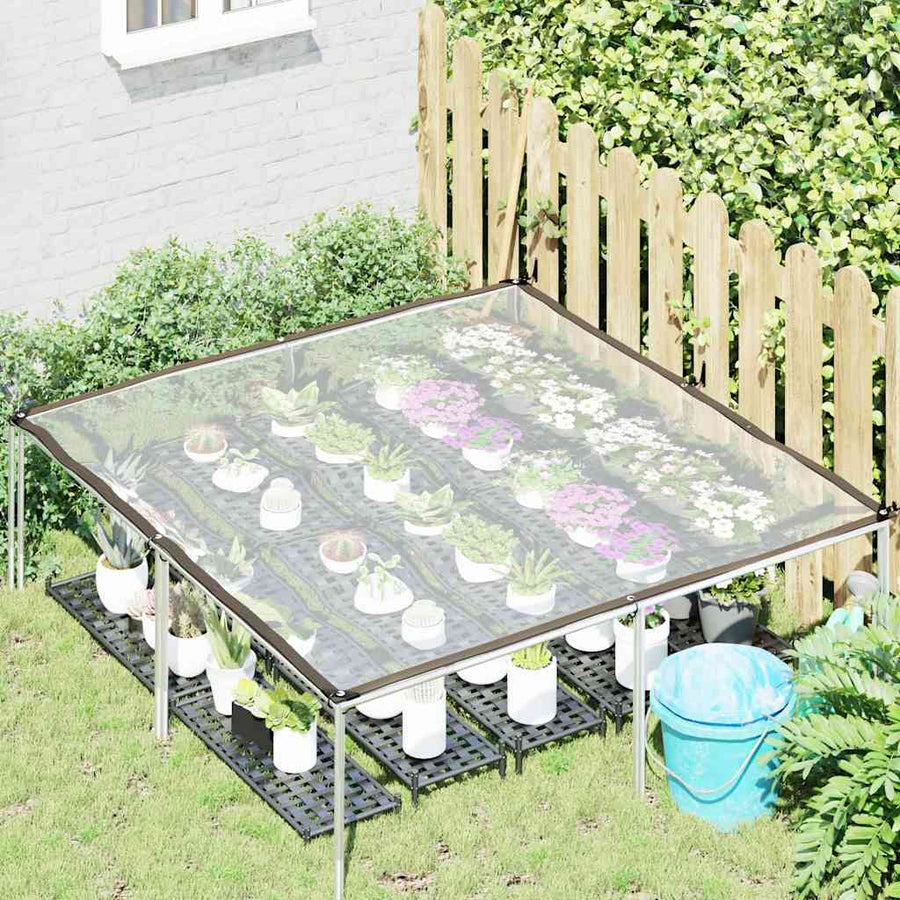 Doorzichtig zeildoek met zeilringen 2x2 m polyethyleen