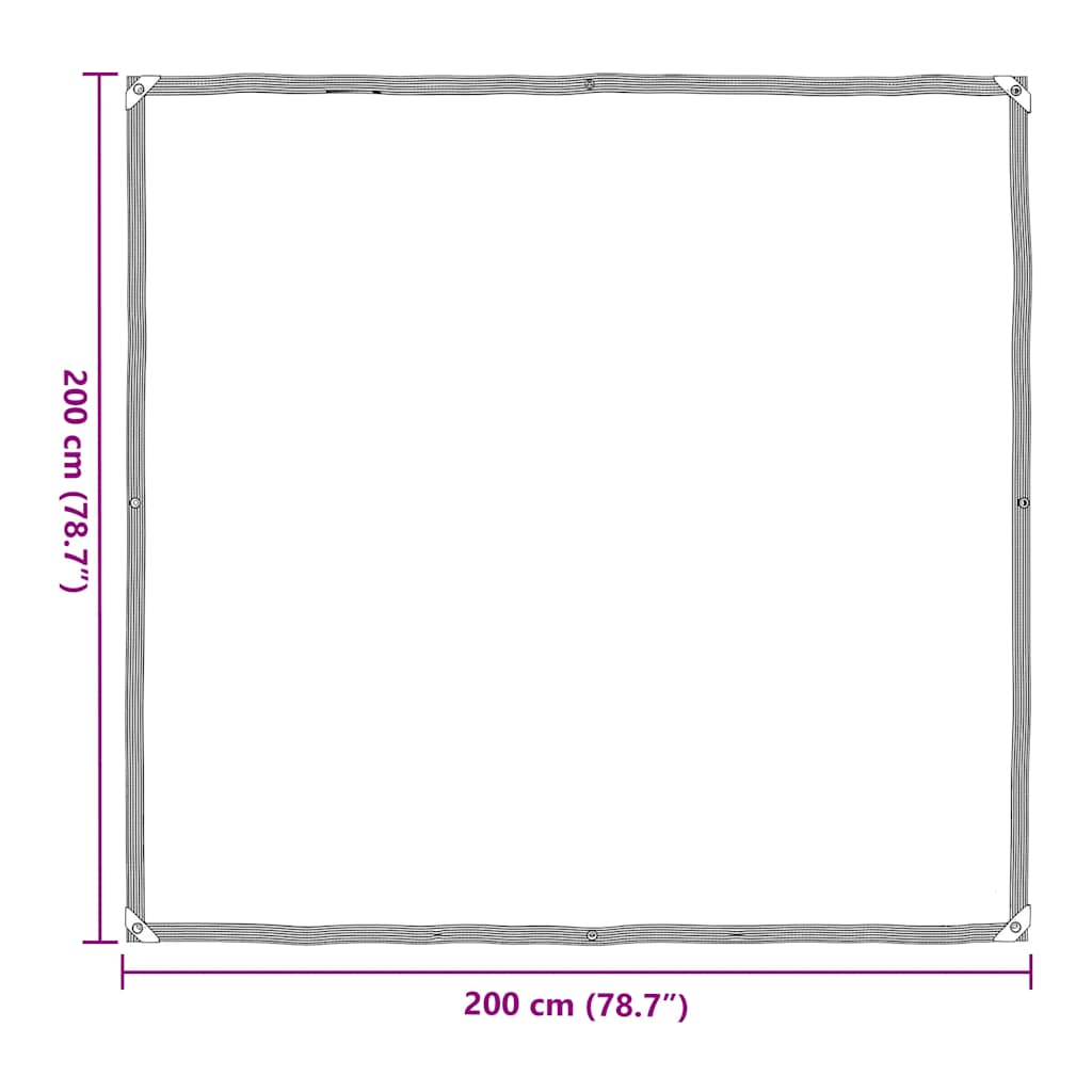 Doorzichtig zeildoek met zeilringen 2x2 m polyethyleen